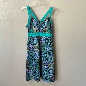 Prana floral/paisley summer dress with built-in bra